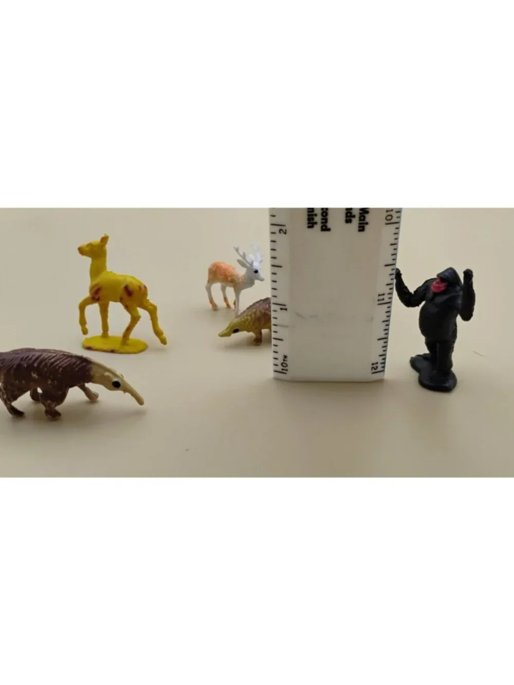 Vtg Miniature Animal Figurines Set Of 6 Deer Anteater Penguin Pangolin Gorilla